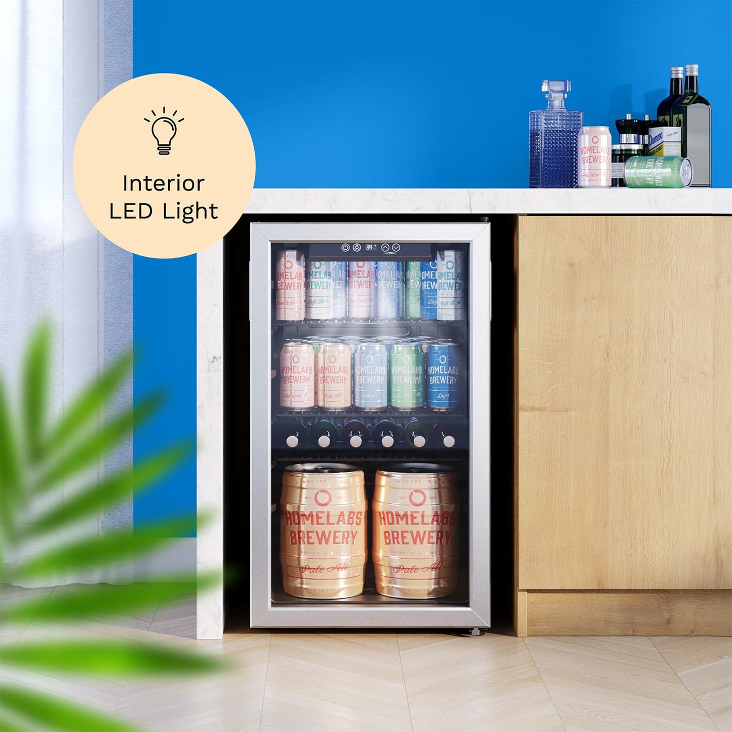 hOmeLabs Mini Beverage Fridge 120 Can Black