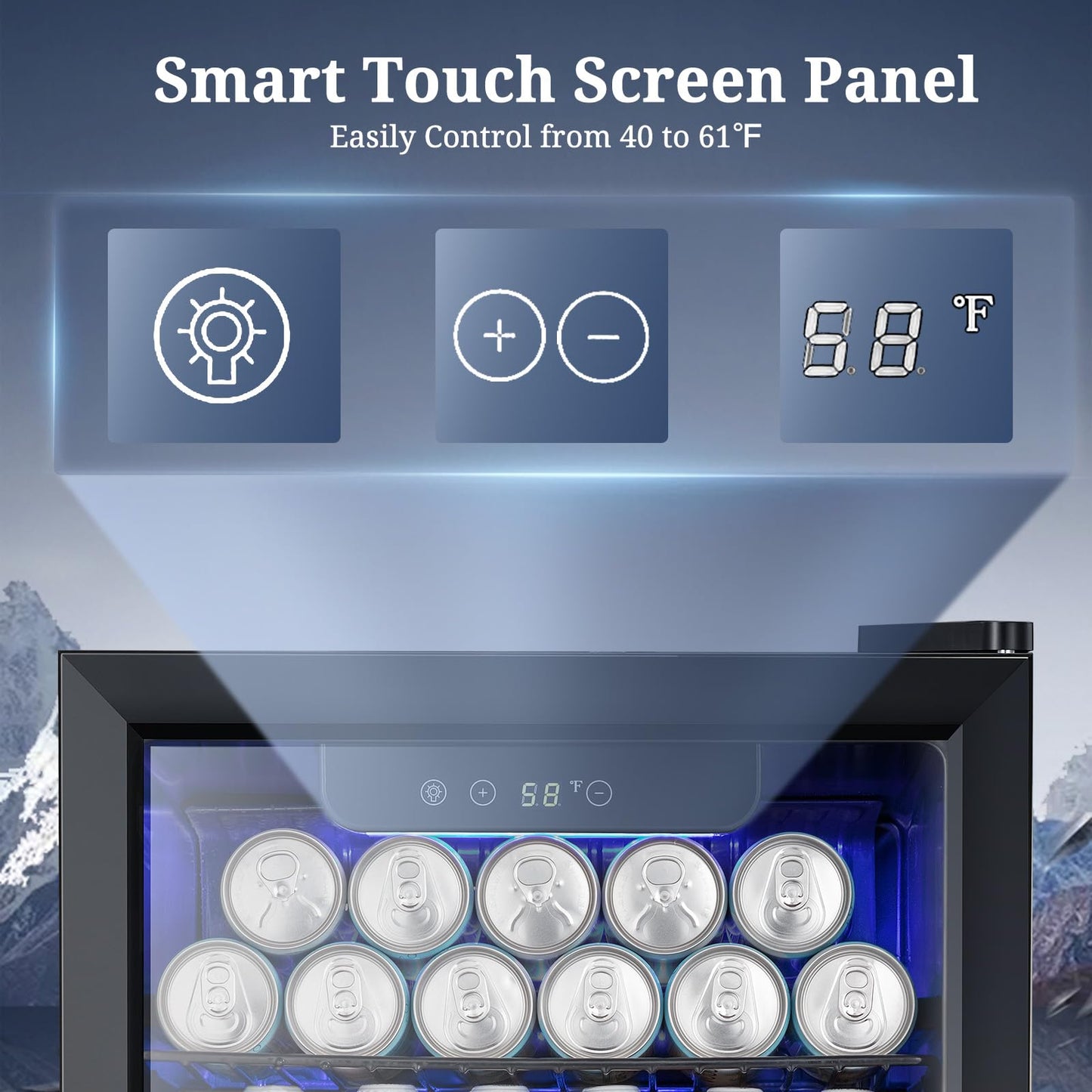 Antarctic Star 68 Can Beverage Cooler Glass Door
