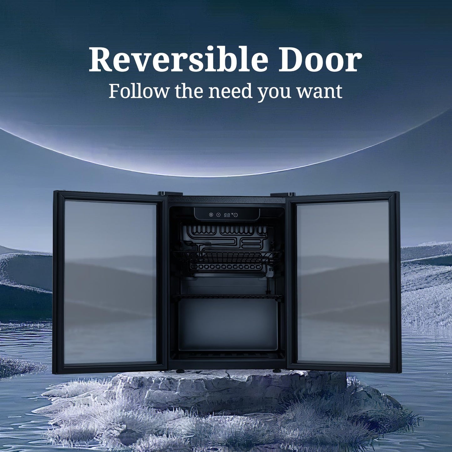 Antarctic Star 68 Can Beverage Cooler Glass Door