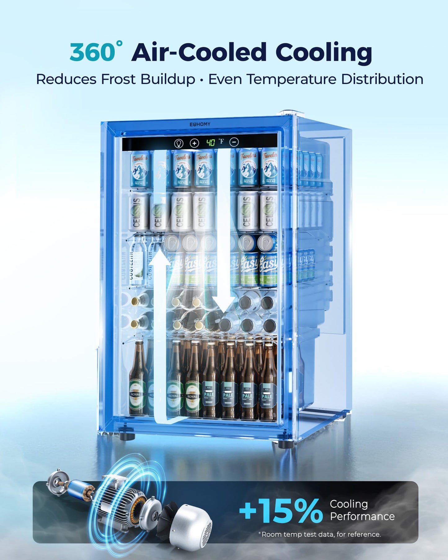 EUHOMY 4.5 Cu Ft Beverage Cooler 145 Can Fridge