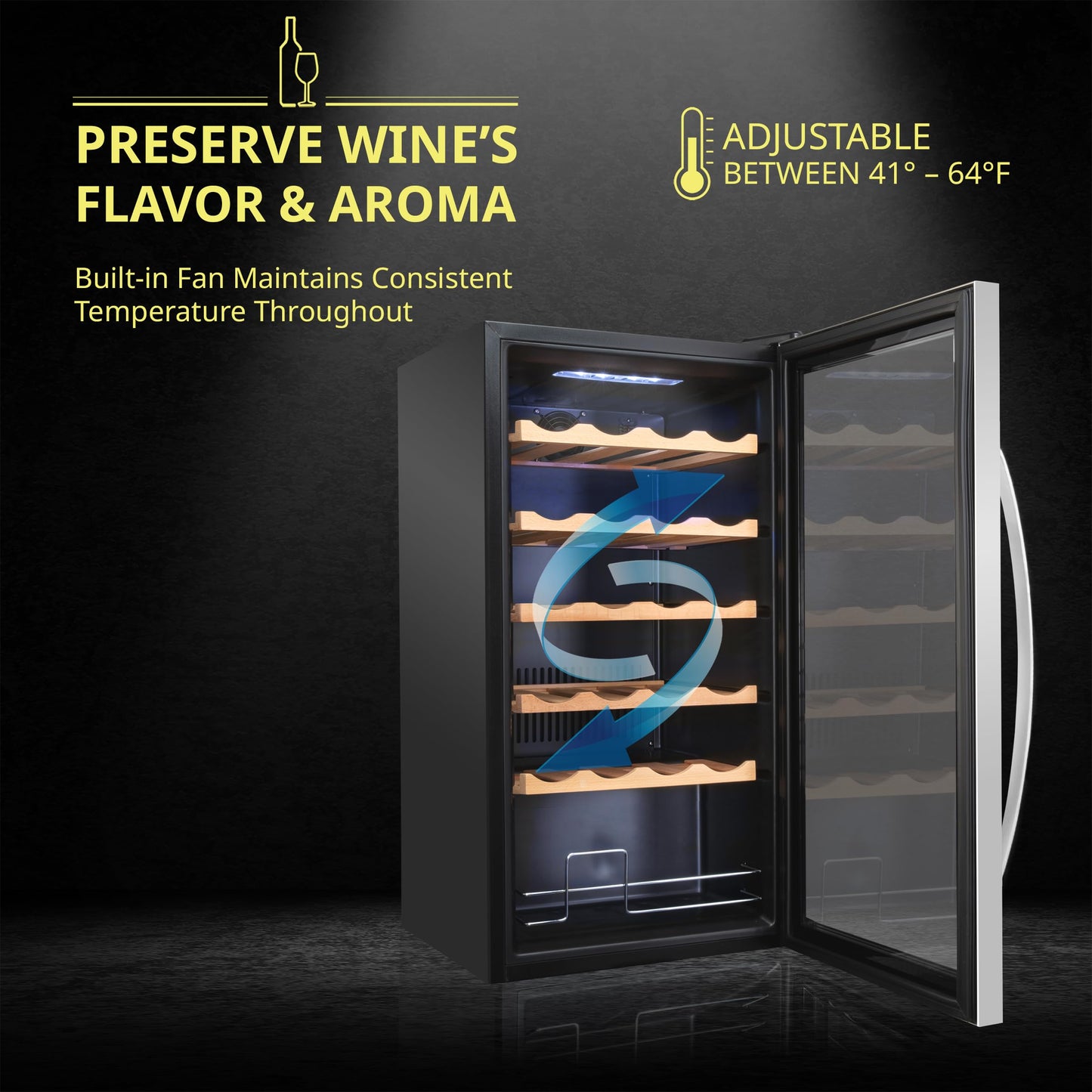 SCHMÉCKÉ 24 Bottle Wine Cooler Refrigerator with Lock