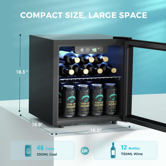 EUHOMY 48 Can Beverage Cooler Countertop Fridge