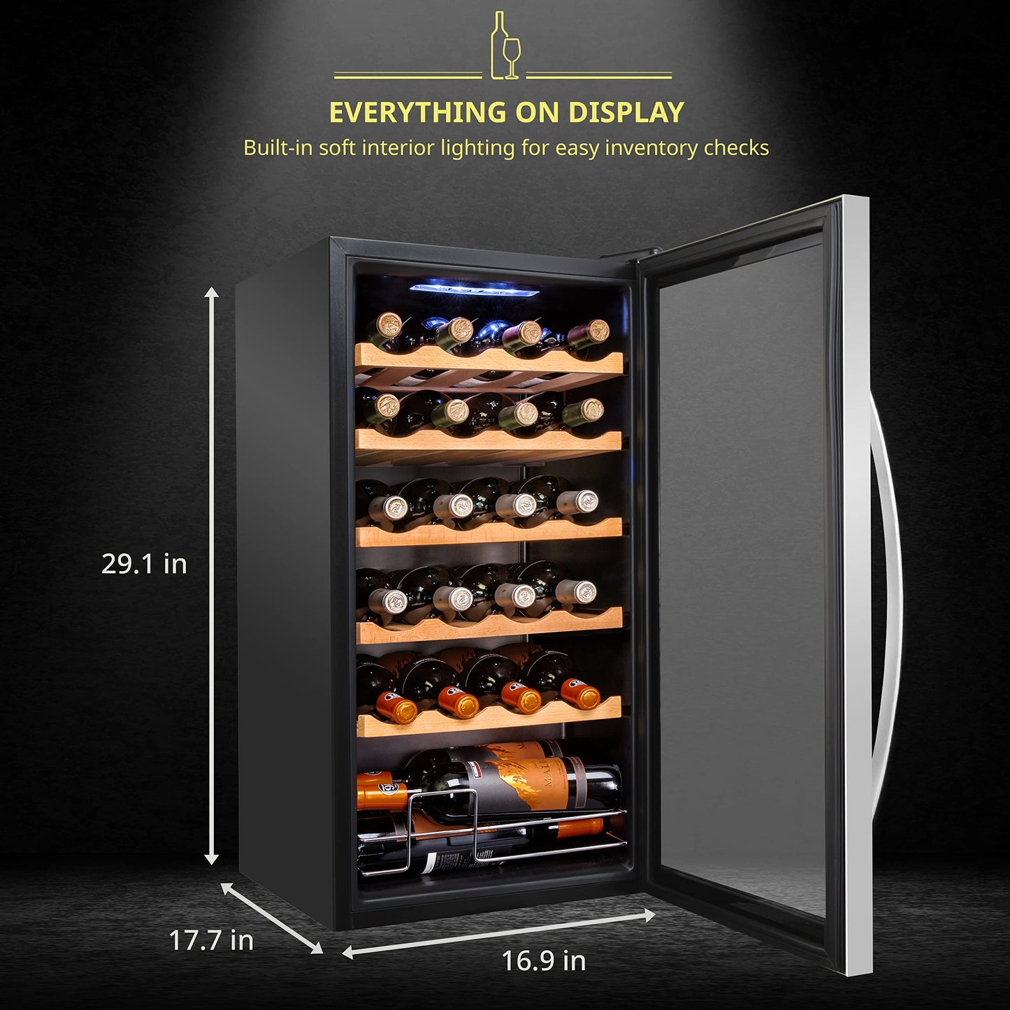 SCHMÉCKÉ 24 Bottle Wine Cooler Refrigerator with Lock