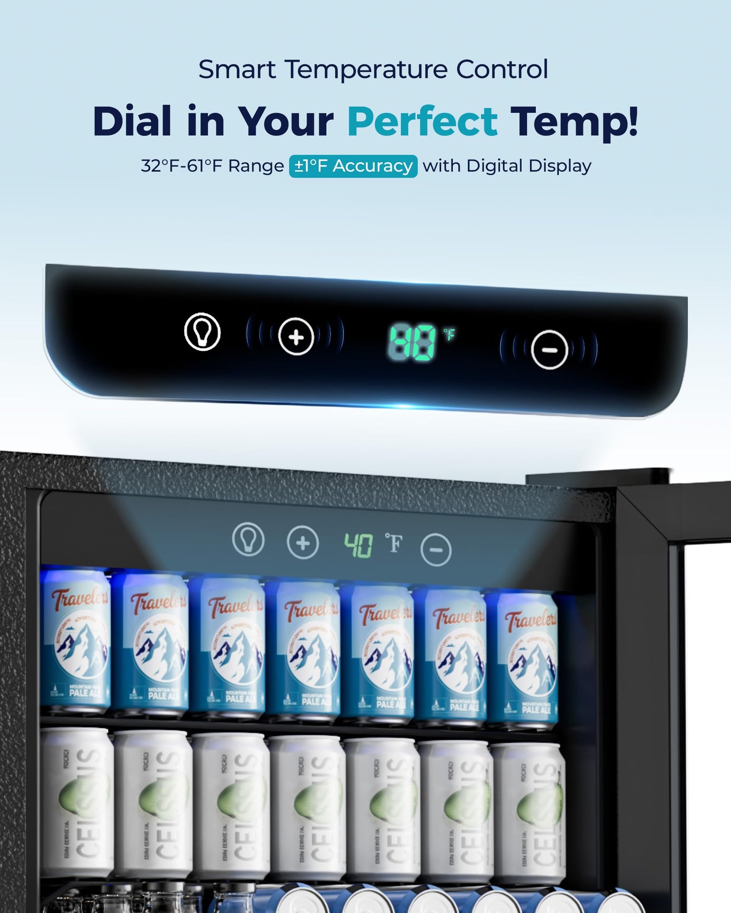 EUHOMY 4.5 Cu Ft Beverage Cooler 145 Can Fridge